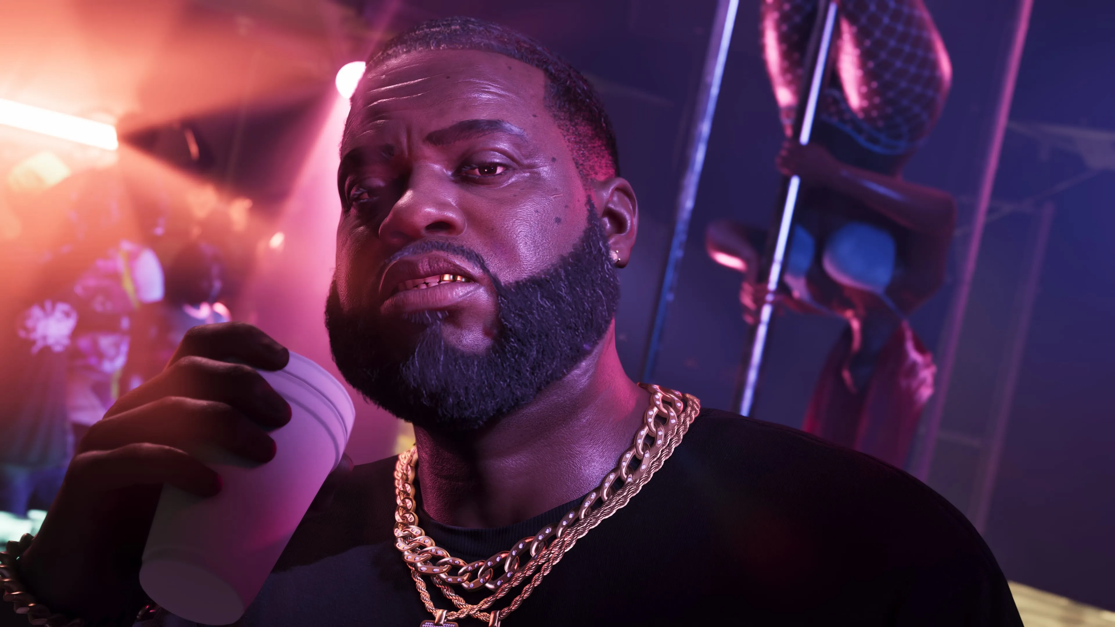 GTA 6 Boobie Ike inside a pink-lit Vice City club