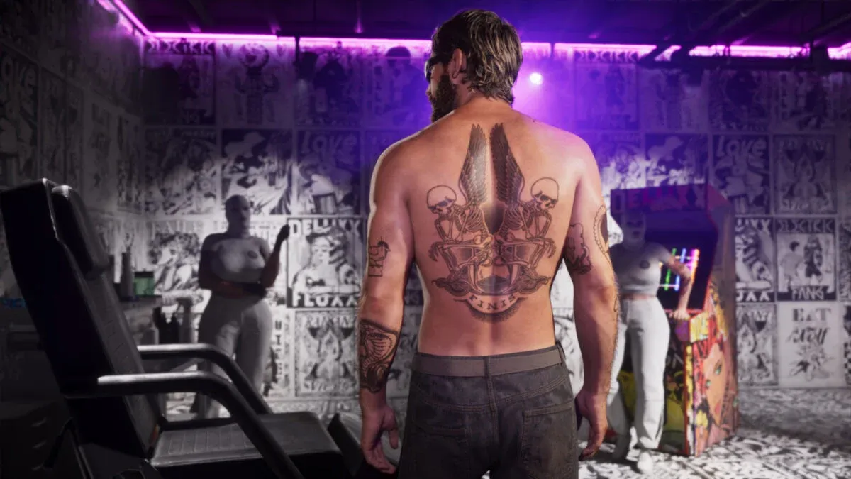 GTA 6 Ultimate Edition Electric Fang Tattoo shop with FAILE-designed ink