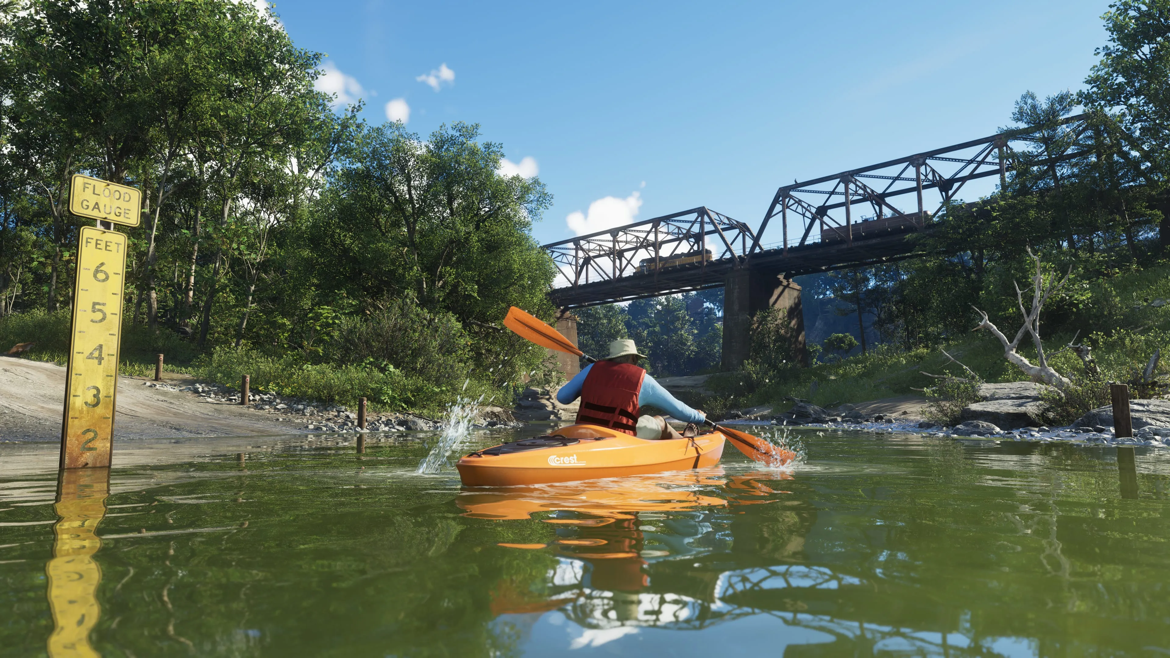 GTA 6 kayaking down a river in Mount Kalaga National Park