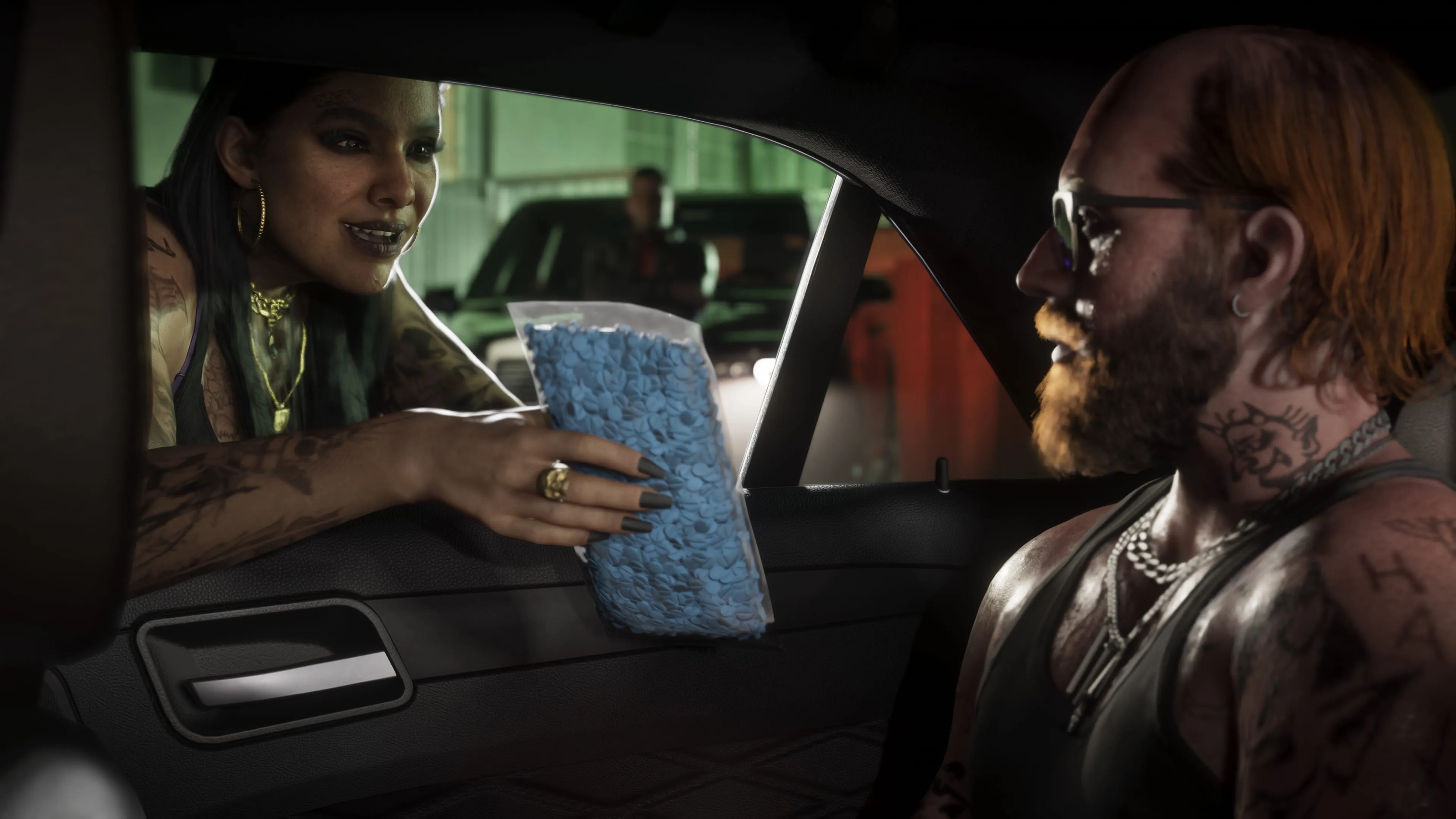 GTA 6 a deal through a car window in Port Gellhorn