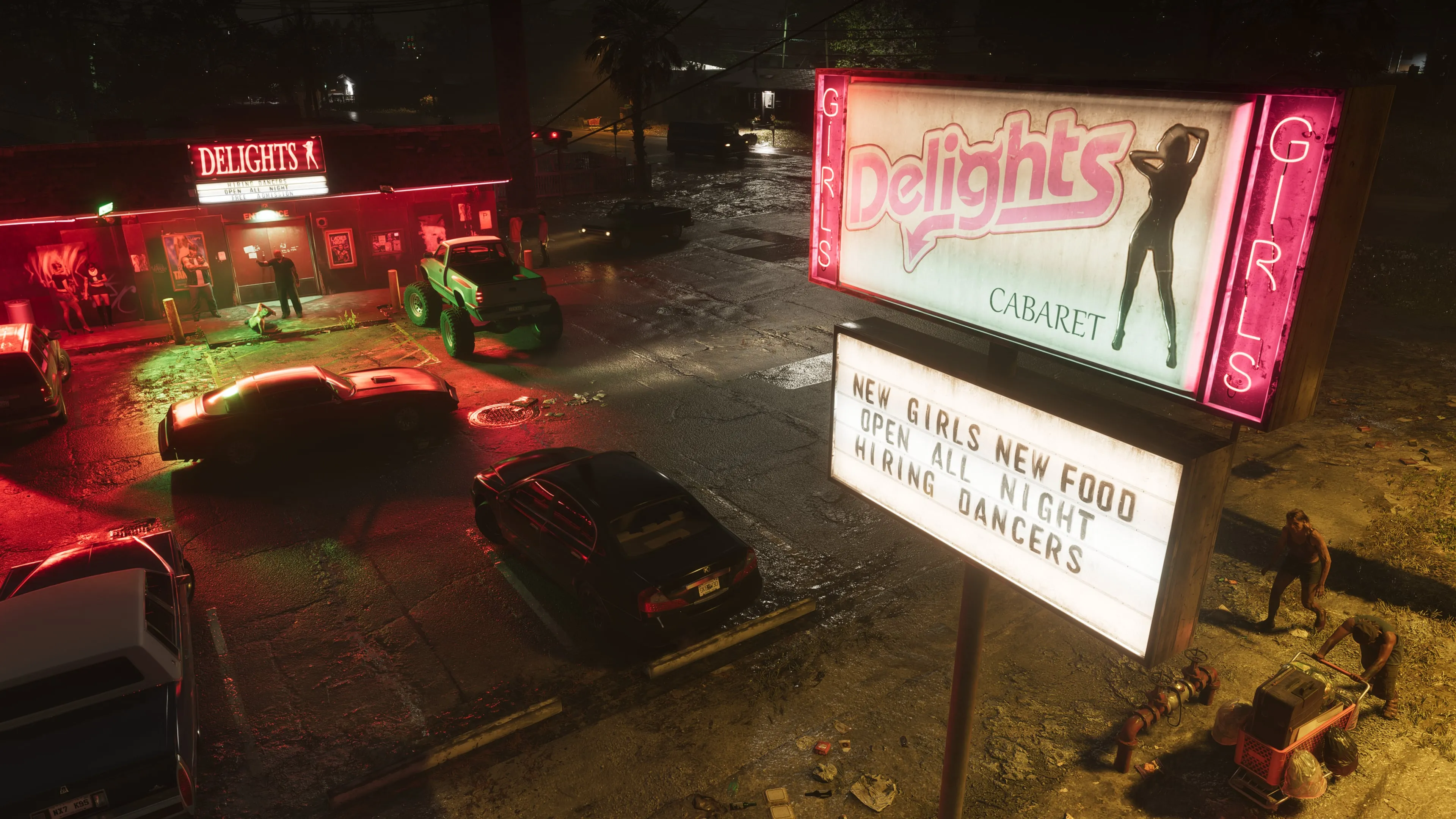 GTA 6 the Delights cabaret at night in Port Gellhorn