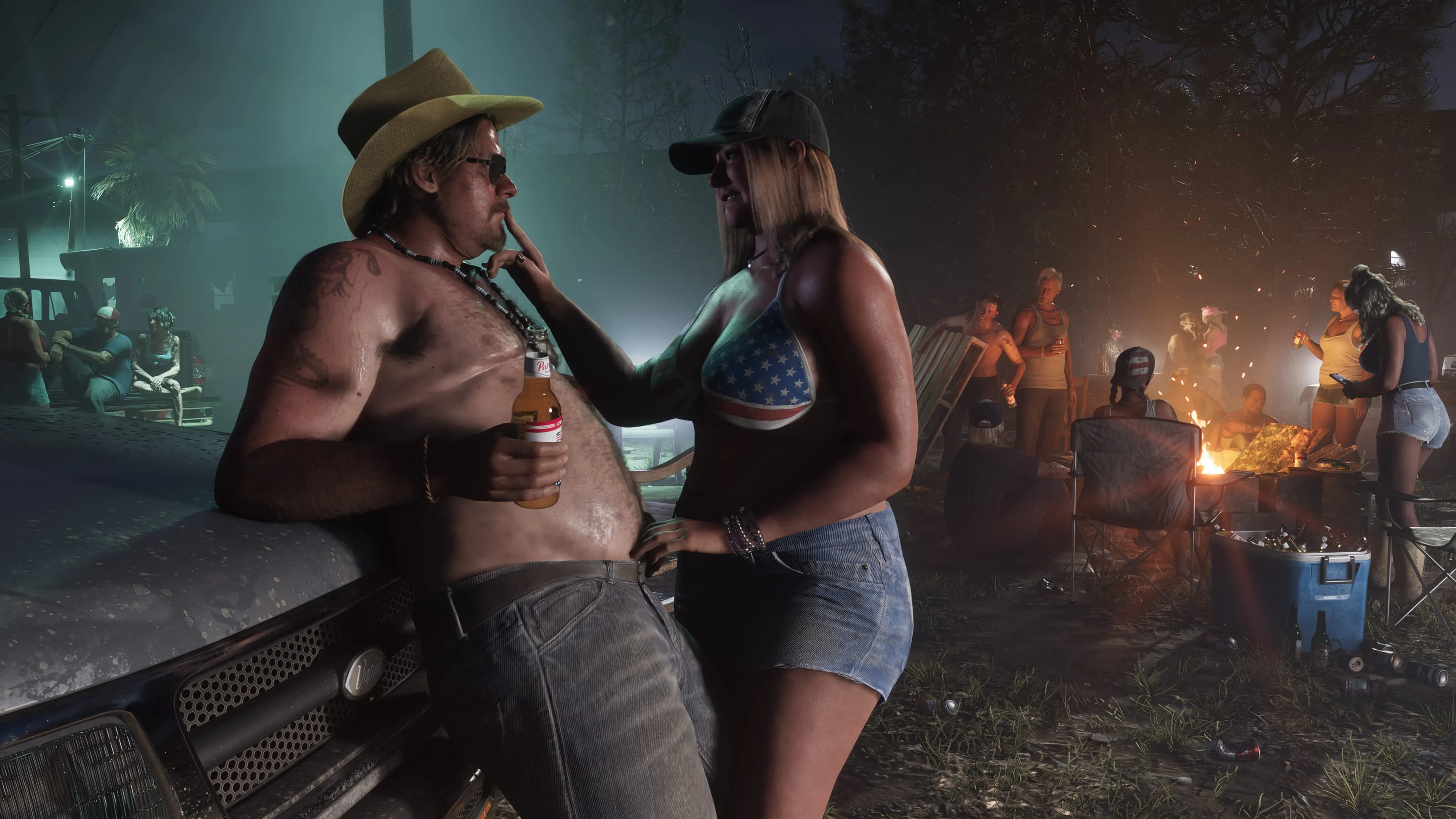 GTA 6 a bonfire tailgate gathering in Port Gellhorn