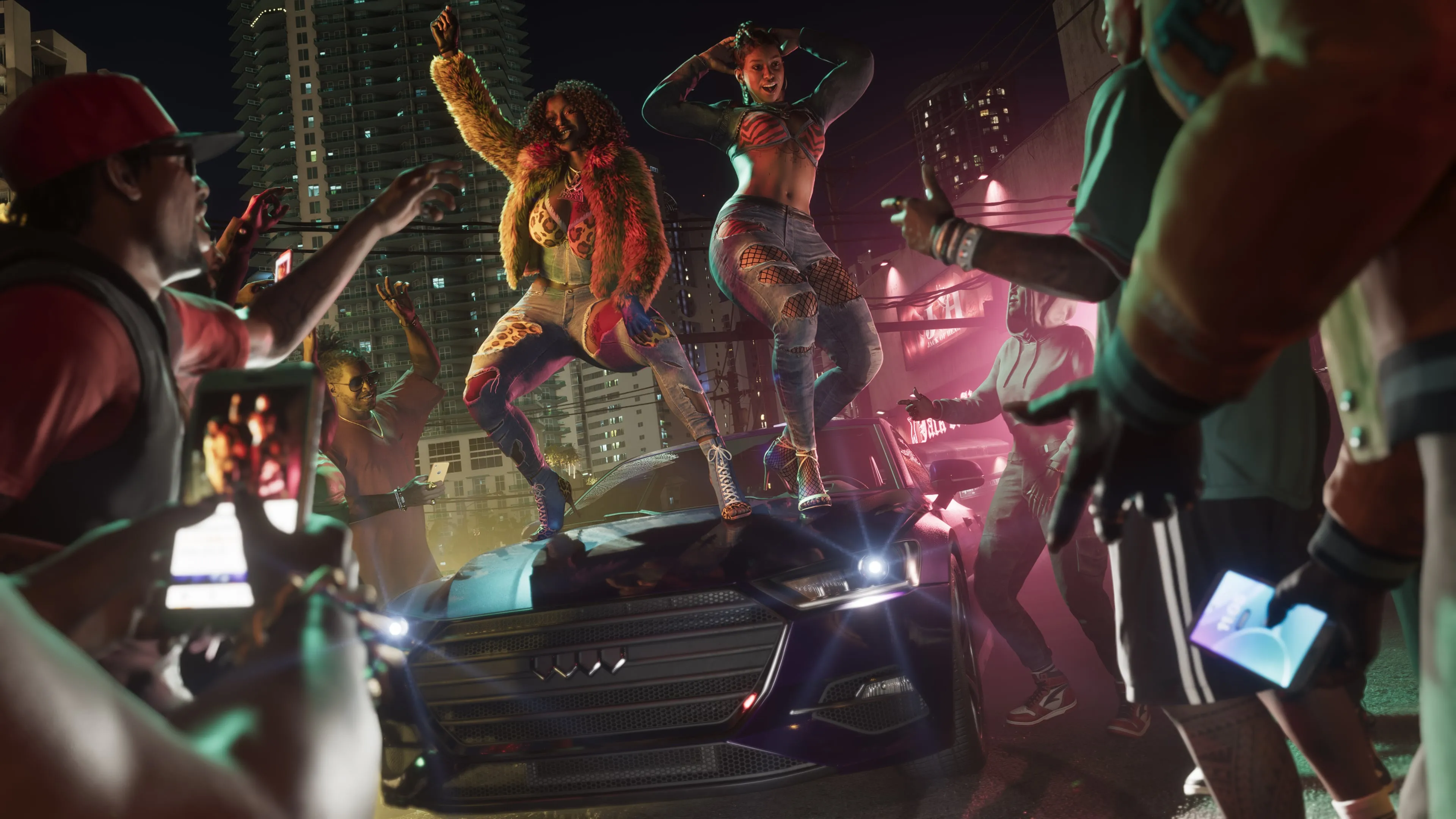 GTA 6 Real Dimez dancing on a car at a late-night street party